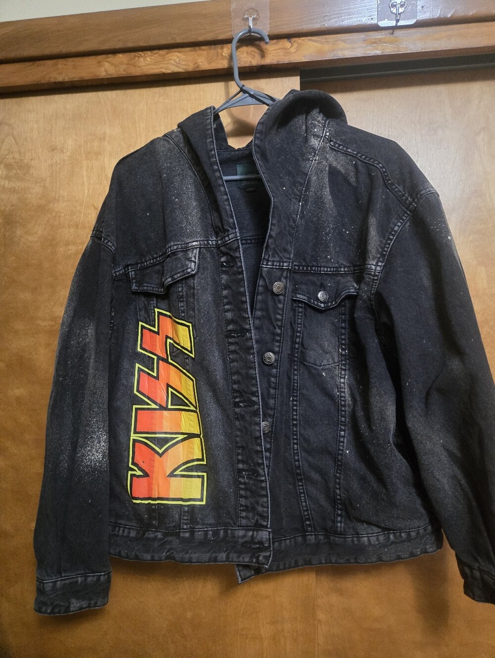 KISS End of the Road Jacket — Upcycled Black Denim, Band Merch. Jacket5 - Picture 5 of 7